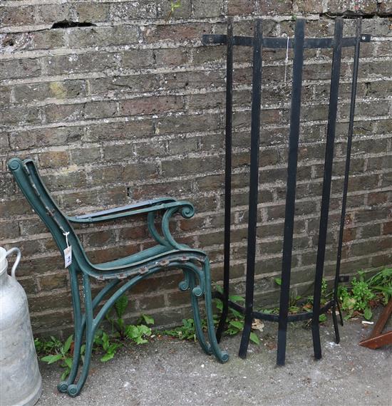 2 cast iron bench ends & a tree guard